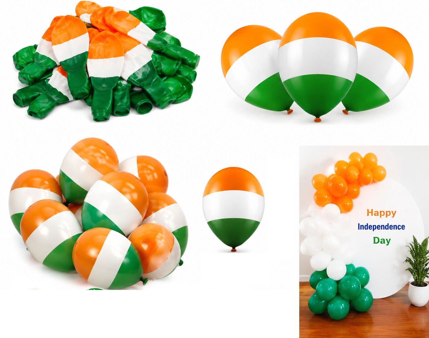 soi Printed 50 PCS Tricolor Balloons Orange White Green for Independence Day Decoration Balloon-picture-14