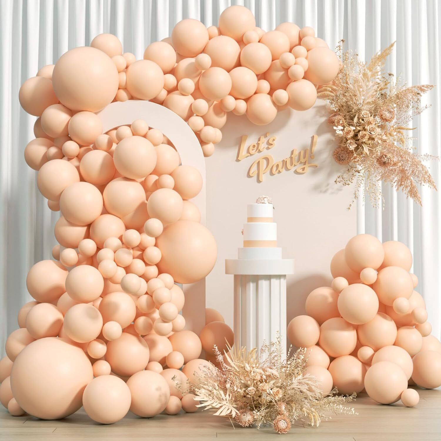Solid Peach Balloons Garland for Birthday, Wedding, Halloween Decoration. Balloon-image-18