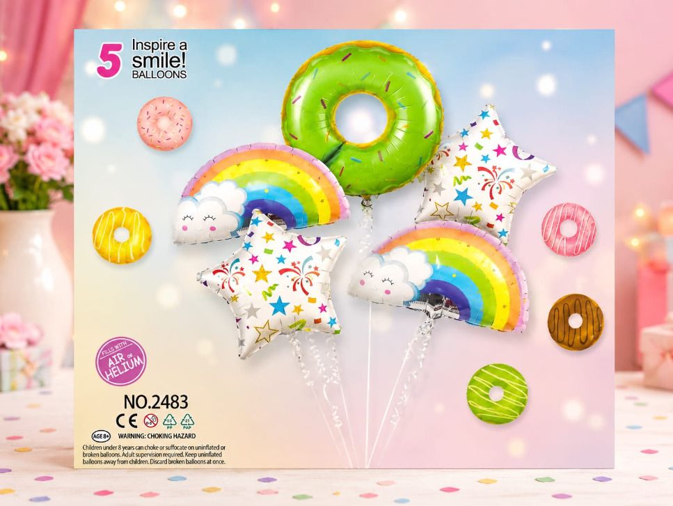 pbbs Printed Donut Balloon Rainbow Set Balloon-picture-13