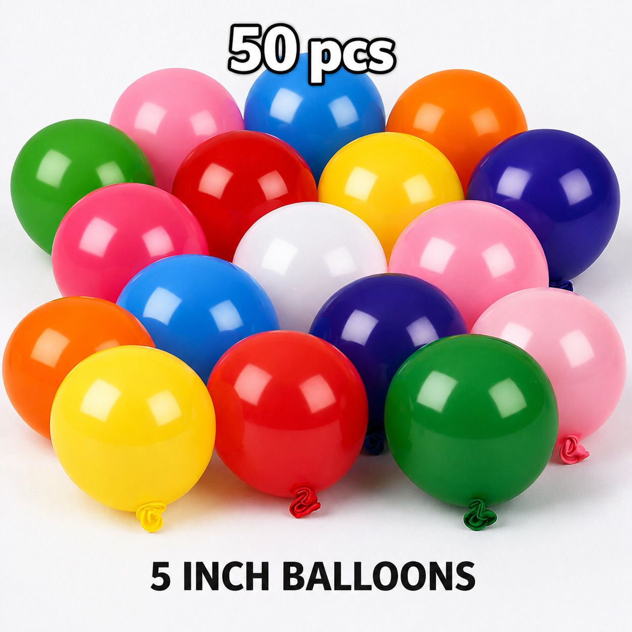 theurbancrest Solid 5 Inch Mini Latex Balloons 50 Pieces for Wedding Baby Shower Decoration Balloon-picture-0
