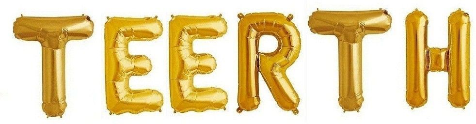 Solid NEW "TEERTH" Letter Foil Balloon For Birthday/Celebration Letter Balloon-image-3
