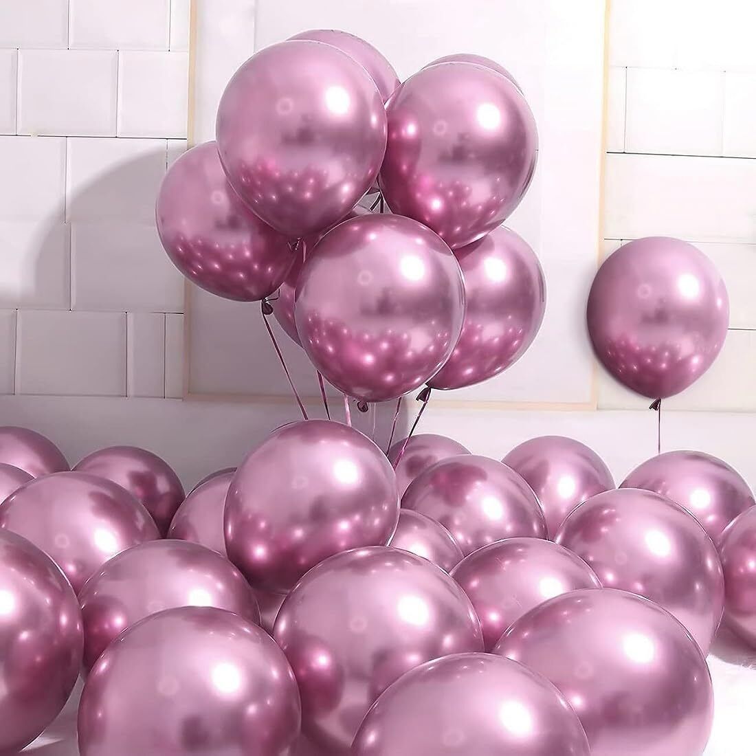 groovy dudz Printed Pink Chrome Metallic Balloons for Birthday Decorations Balloon-picture-1