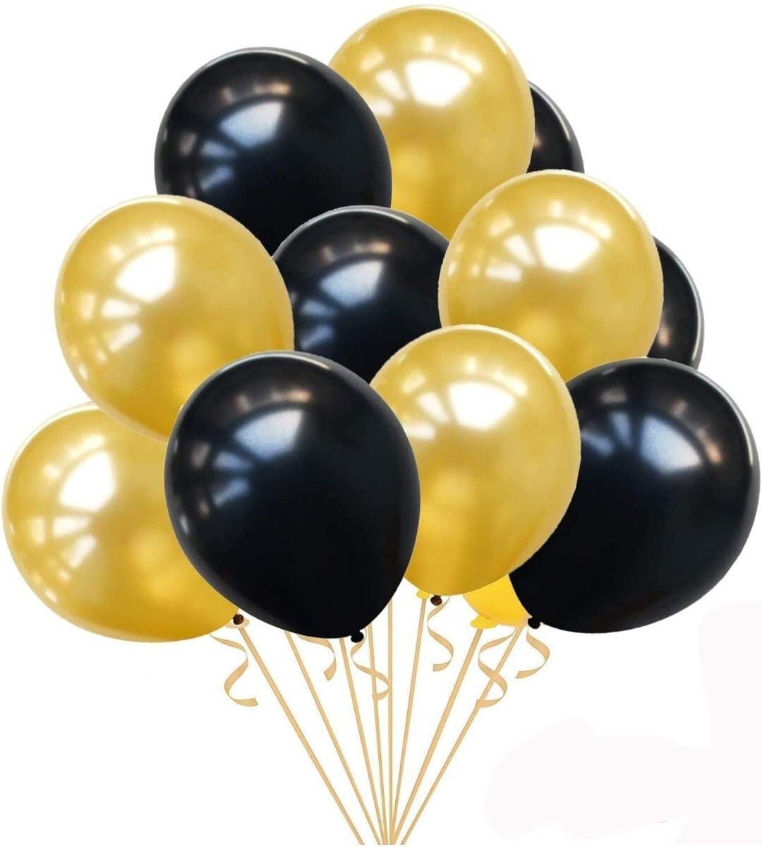 Solid Hd/latex/Metalic 50 Balloons Golden and Black For Kid/Adult/Party/Birthday Decor Balloon-image-33