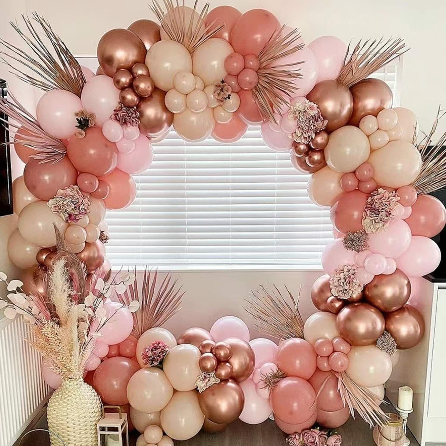 Solid Pink Rose Gold Peach Garland Kit Of 101 Pcs For Party Decorations Balloon-image-18