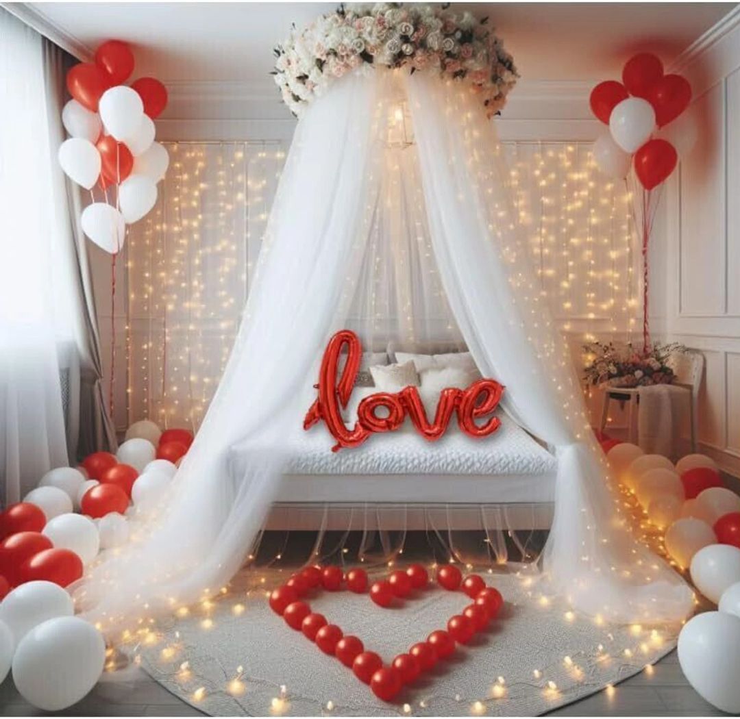 lala balloon Solid Romantic Love-Themed Bedroom Decoration with red Balloons Balloon-picture-10