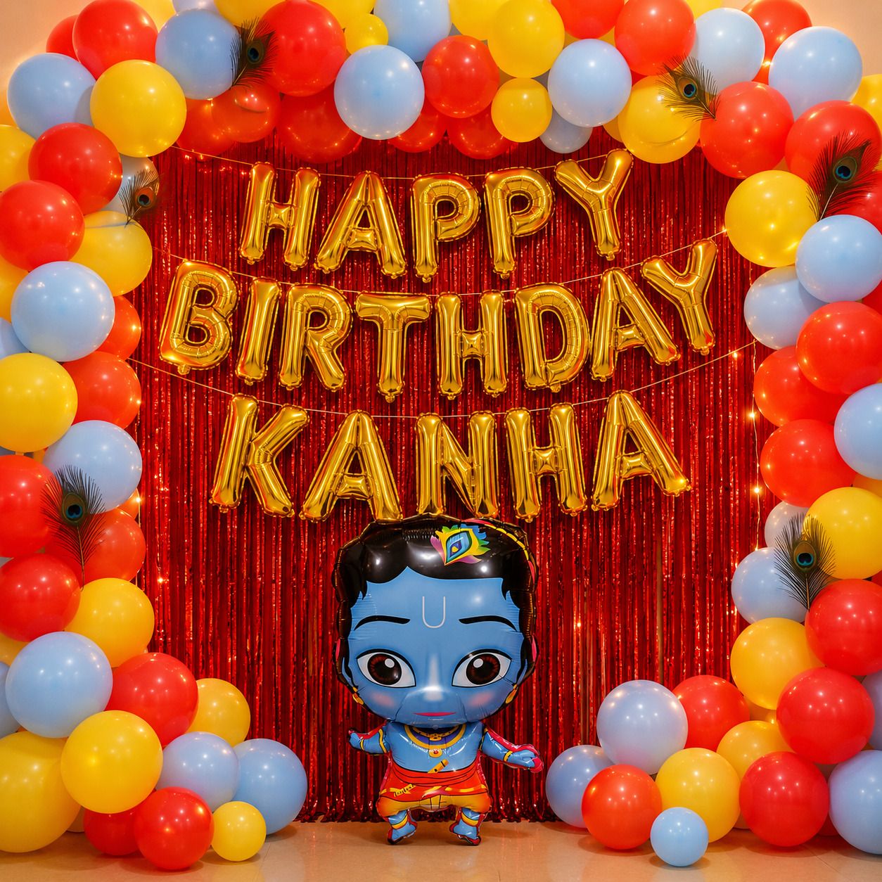 Solid Happy Birthday kanha decoration for janmashtami decorations Balloon-image-6