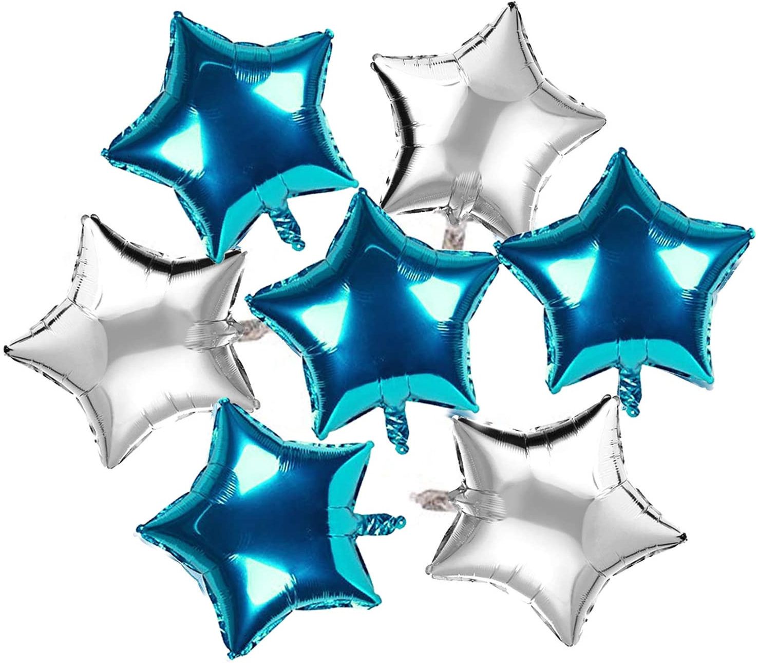 soi Solid Small Star Shape Blue and Silver Foil Balloon for Birthday, Wedding, Anniversary Balloon-picture-38