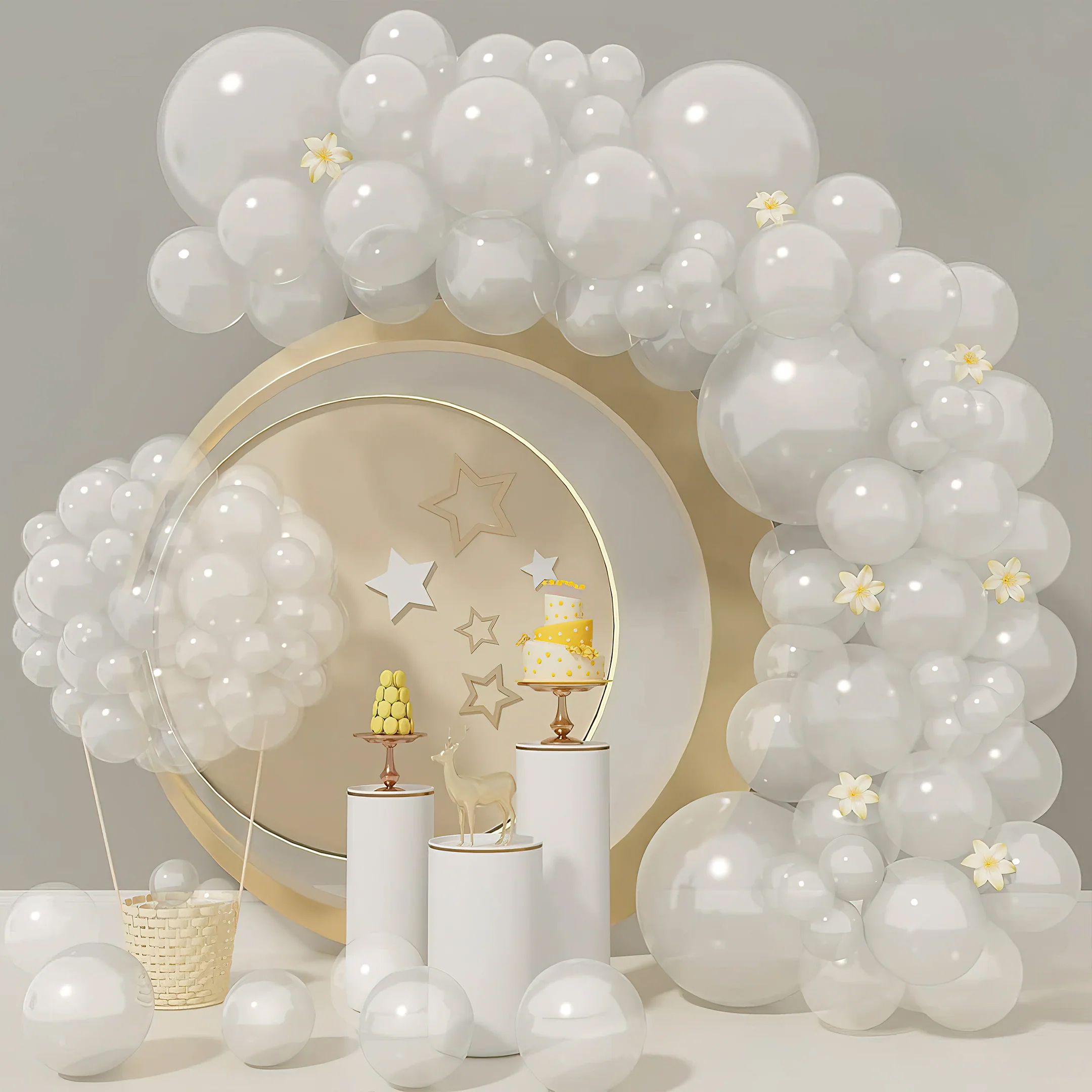 Solid White Balloons Pack of 100 For Birthday Decoration items Balloon-image-38
