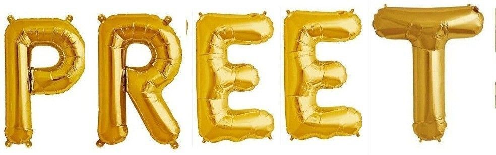 Solid NEW "PREET" Letter Foil Balloon For Birthday/Celebration Letter Balloon-image-31