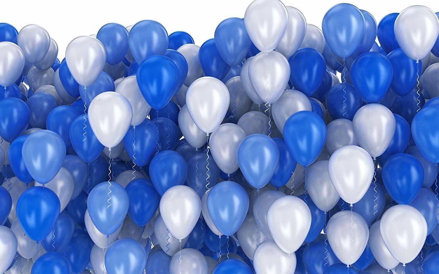 Solid PO100 Balloons (50 Blue, 50 White) for Birthday, Anniversary , Festival, Wedding, Engagements Celebration and Party Balloon-image-38