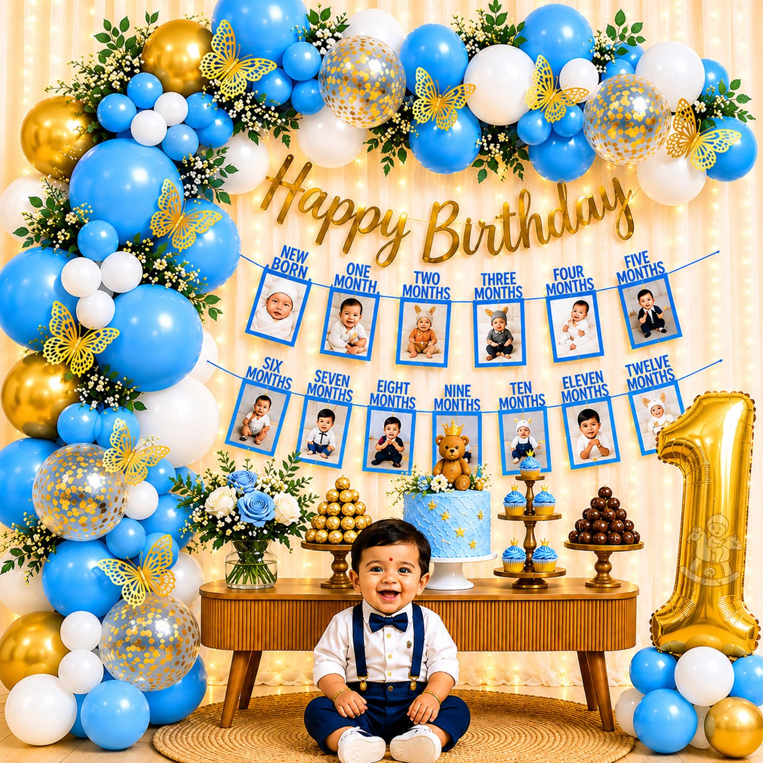 nakomoco ELEGANT BLUE SHINY BIRTHDAY DECORATION KIT OF 43PCS– FOR KIDS, boy-picture-11