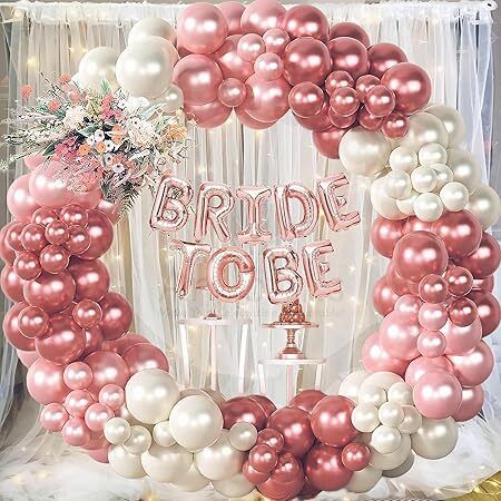aniloons Solid Rosegold & White Balloon With Bride To Be Foil Balloon-picture-13