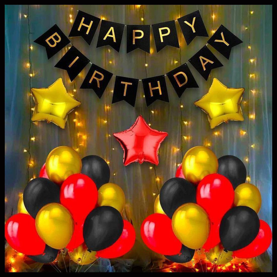 Birthday Decorations Kit With Pump Banner Light Pack 24 Bday Party Balloon Combo-image-32