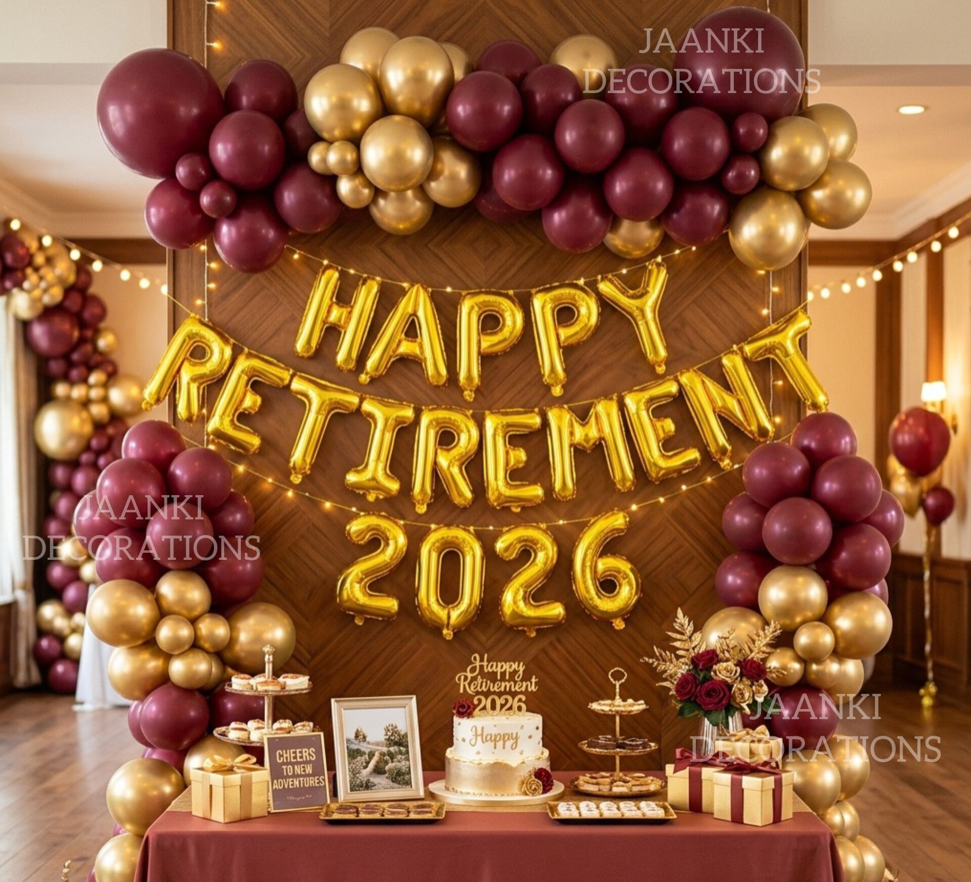 jaanki decorations Solid Happy Retirement decoration balloons with banners Balloon-picture-19