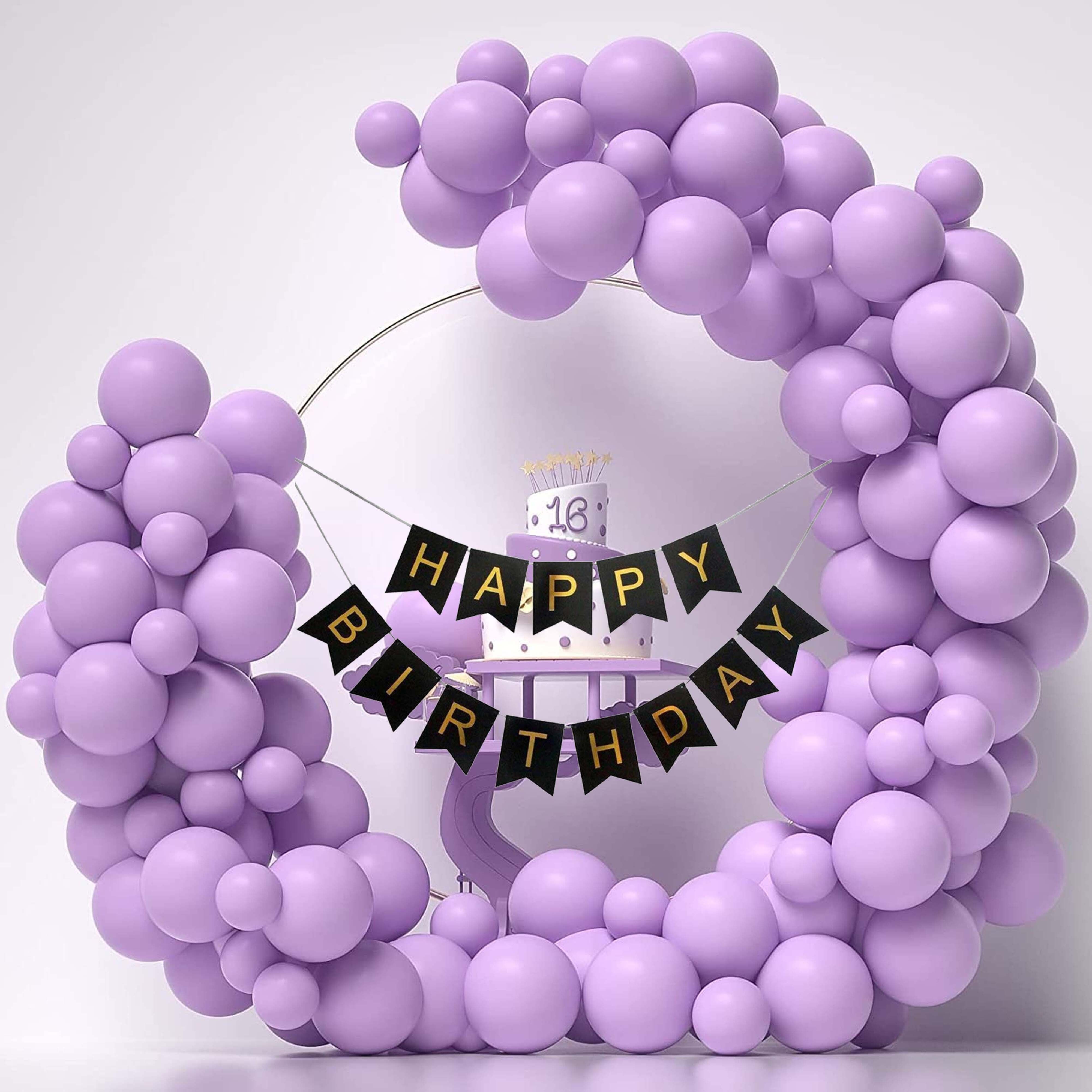 Solid purple birthday decoration kit. Balloon-image-15