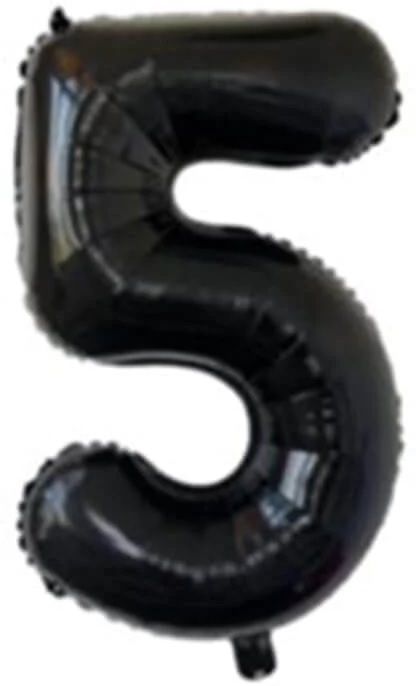 Solid 5 BLACK 32" NUMBER FOIL BALLOON 5TH BIRTHDAY ANNIVERSARY NUMERIC MILESTONE Letter Balloon-image-35