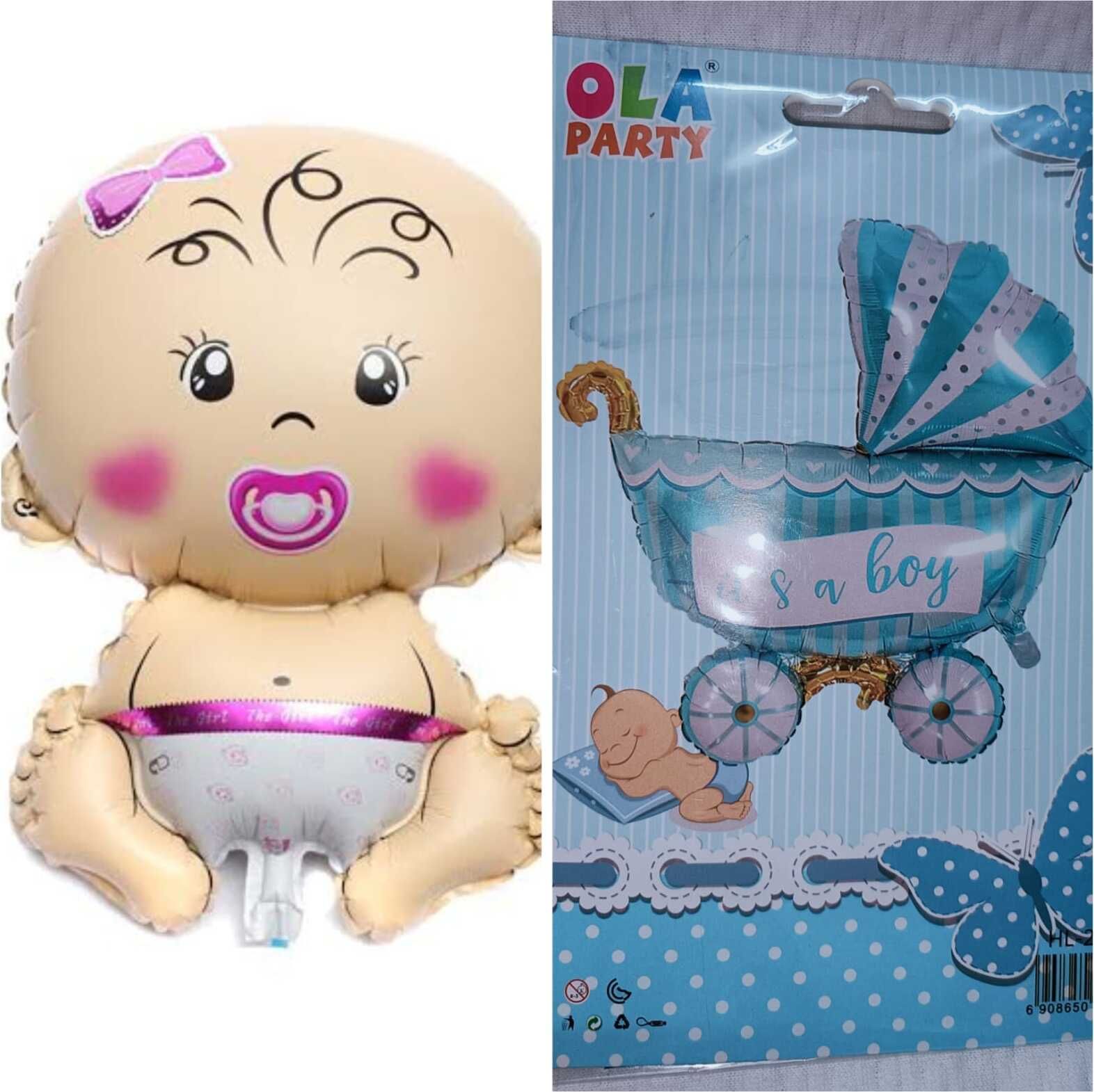 Printed Baby Shower Banner Party Theme /Welcome baby/ BABY GIRL AND PRAM. Balloon-image-17