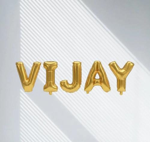soi Solid VIJAY Gold Mylar Letter Balloons - 16 Inch Personalized Name Set Letter Balloon-picture-15