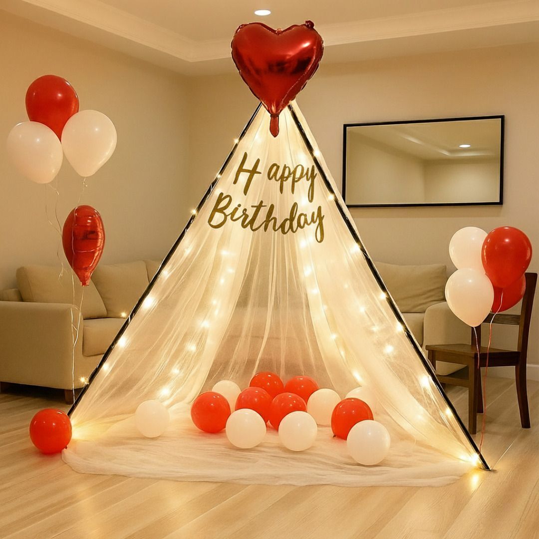Solid Romantic Canopy Tent Decor Kit for Bedroom & Balcony Balloon-image-37