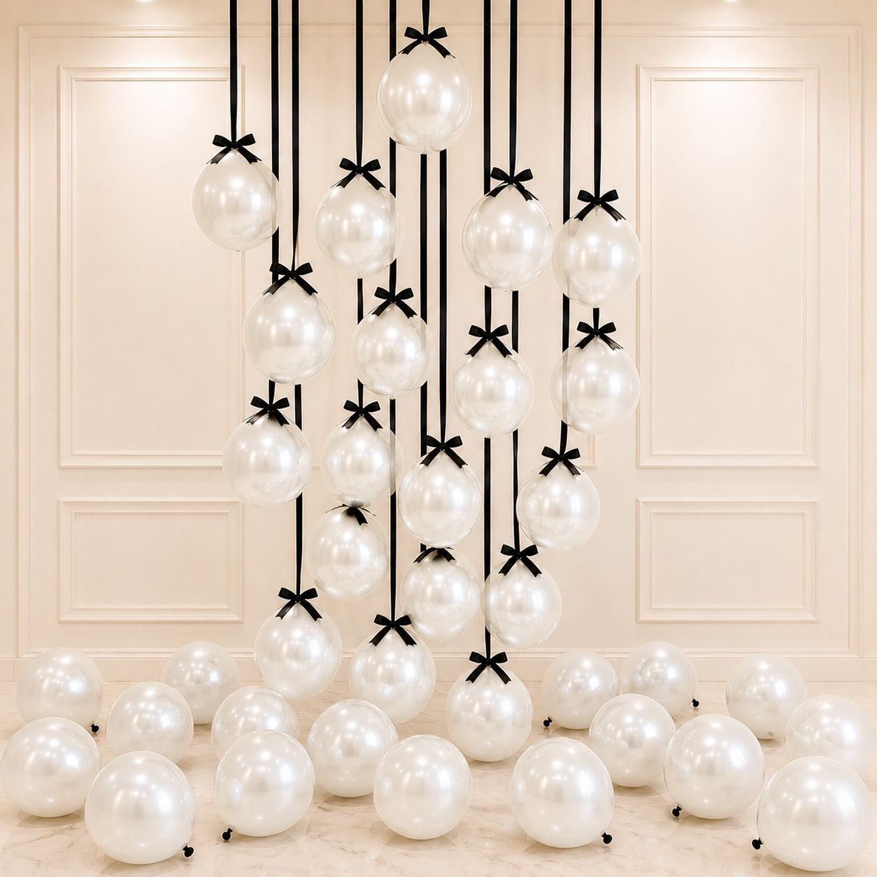 popluxe Solid Pearl White Metallic Balloon Bouquet Kit Balloon Bouquet-picture-30