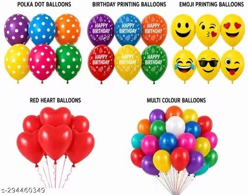 emutz Solid Combo Set of 80 Balloon (30 Mix Metallic Balloon-picture-2
