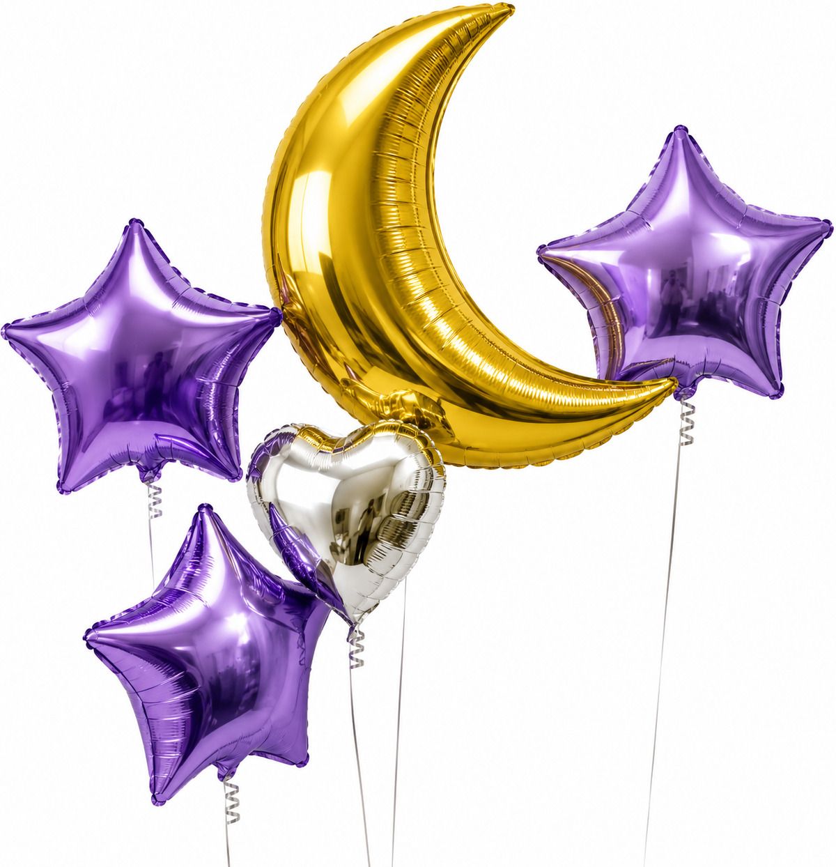 clickzone Solid Moon Star Balloons For Decoration Star And Heart Foil Balloon Balloo Balloon-picture-15