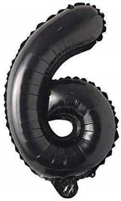 flipmate Solid Black Foil "6" (Six) Number Balloon For Party Airwalker-picture-32