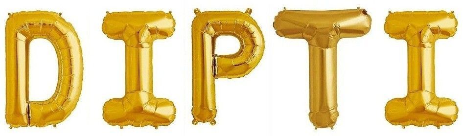 Solid RSR "DIPTI" Letter Foil Balloon For Birthday/Celebration/Surprise Letter Balloon-image-1