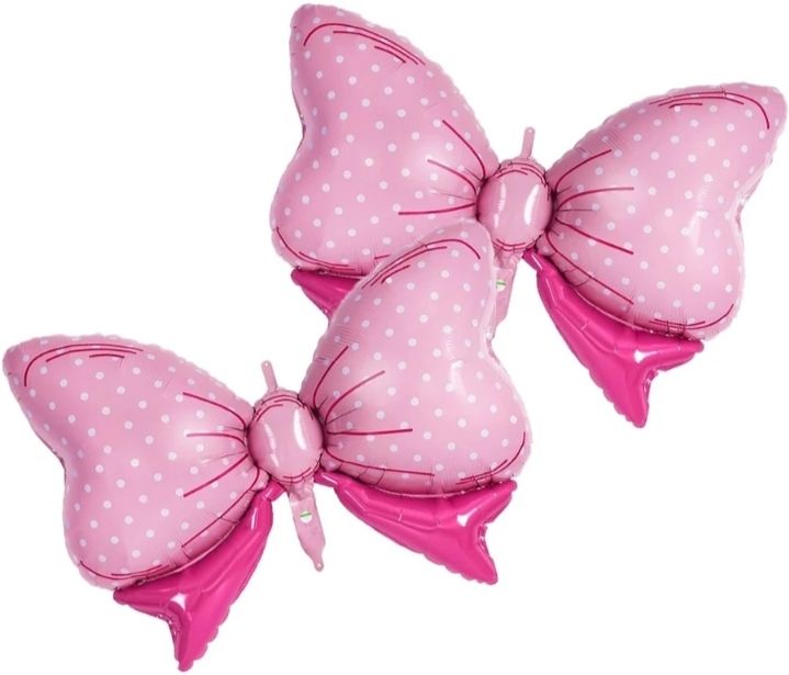flipzone Printed Solid Baby Shower And Baby Girl Birthday Decoration Bow Foil Balloon pink Balloon-picture-10