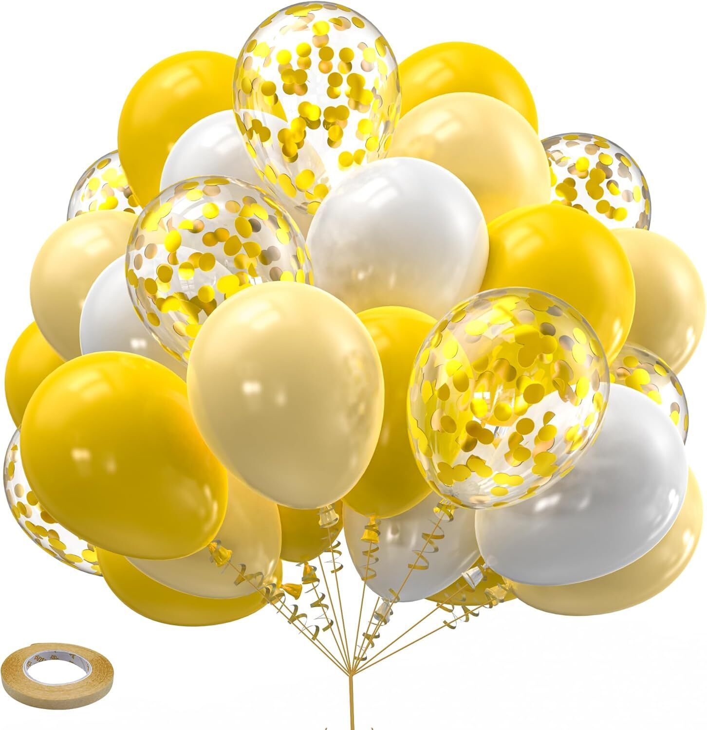 Solid Yellow & White Balloon For Birthday Decoration Set. Balloon-image-26