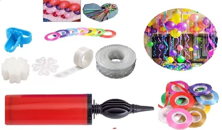 Solid Balloon Decorating Garland-Arch Strip Gluedot Flower Clip Pump Ribbon Tying Tool Balloon Bouquet