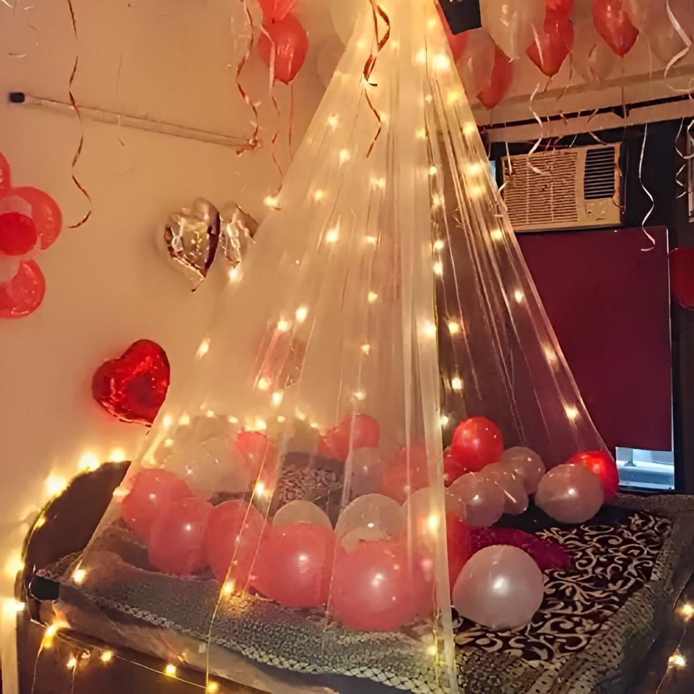 balloon&you Solid Net Curtain Decoration Combo For Cabana/ Canopy/Birthday/Anniversary/Baby Shower Balloon-picture-13
