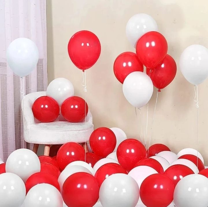 mosclue Solid Hd/Metalic 50 Balloons Red And White For Kids/Adult/Party/Birthday Decorations Balloon-picture-17