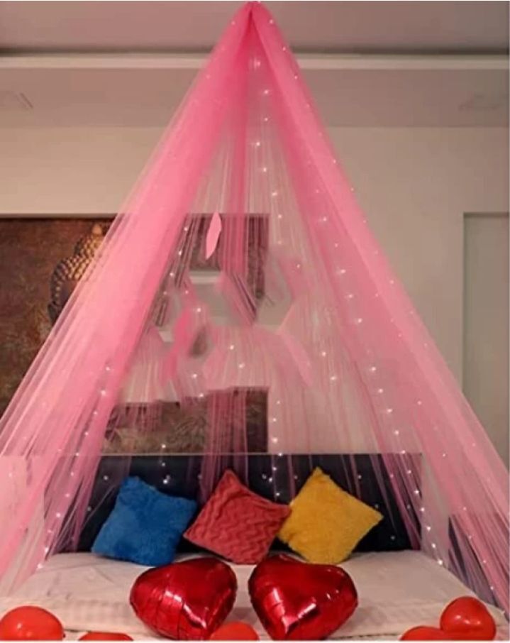 Solid 2 pink BackDrop Hook Ribbon LED Light for Birthdays Anniversary Baby Shower Balloon-image-31