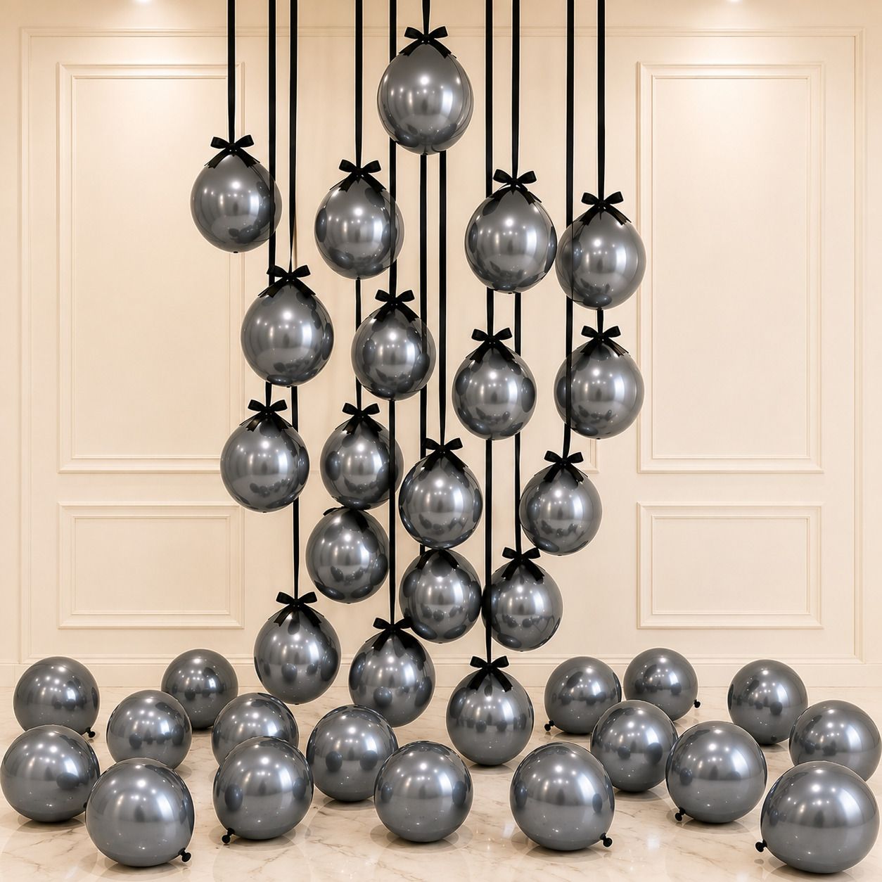 popluxe Solid Grey Metallic Balloon Bouquet Balloon Bouquet-picture-30