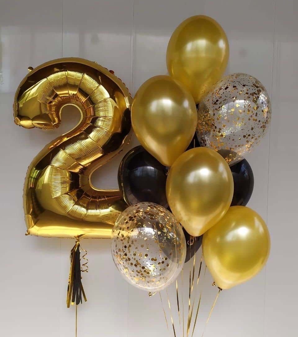 soi Solid Gold Number 2 Balloon with Confetti Balloon Gold 2nd Birthday Balloons Balloon-picture-8