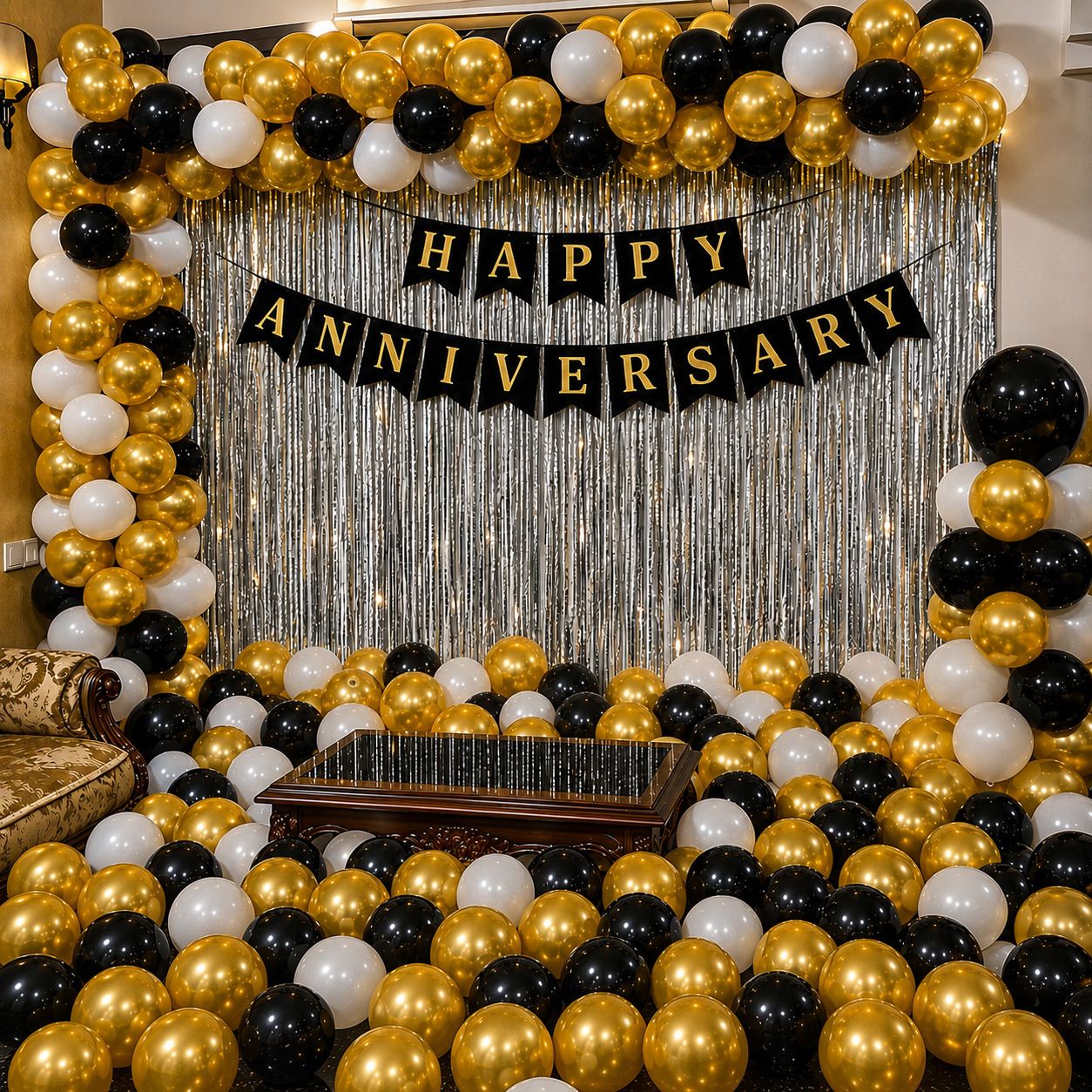 Solid Happy Anniversary Balloons Decoration Set 45 pcs Balloon-image-1