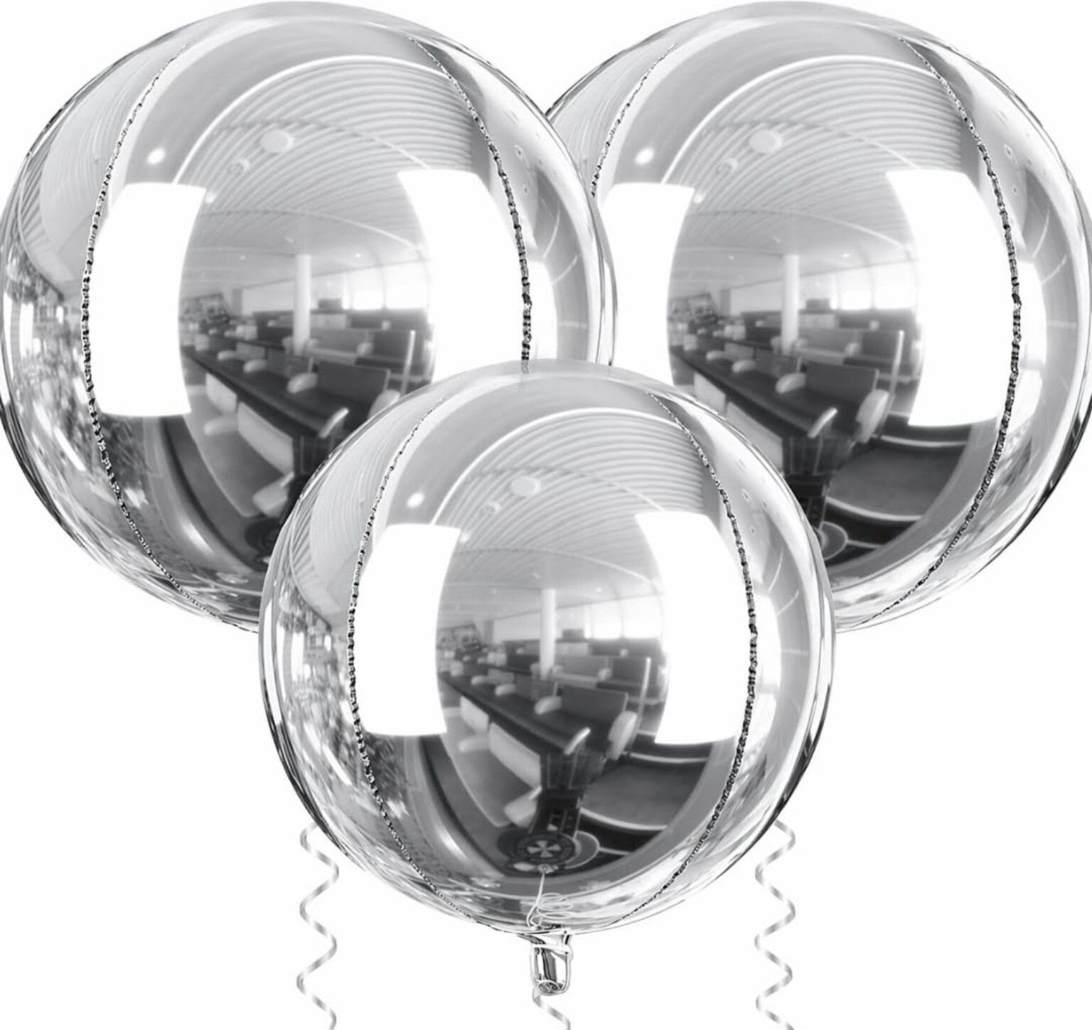 Solid 4D Silver Metallic Foil for Birthday, Anniversary & Party Decorations Balloon-image-38