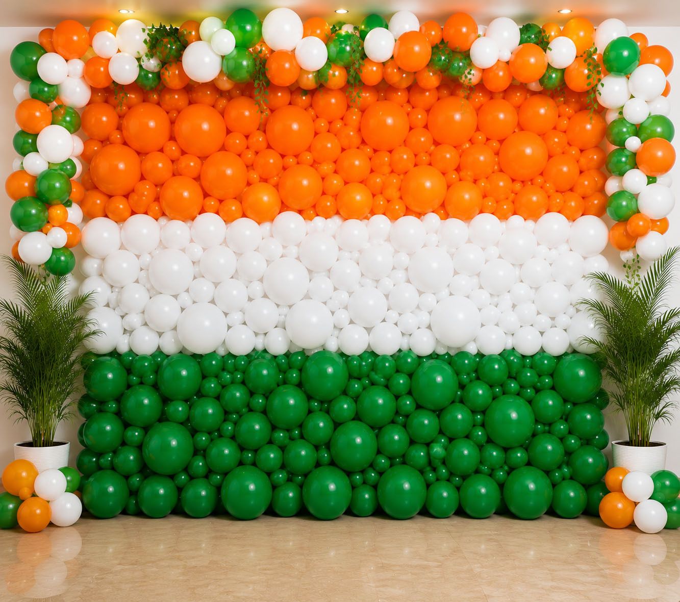 soi Printed 102 PCS Orange White Green Balloons for Independence Day Decoration Party Balloon-picture-13