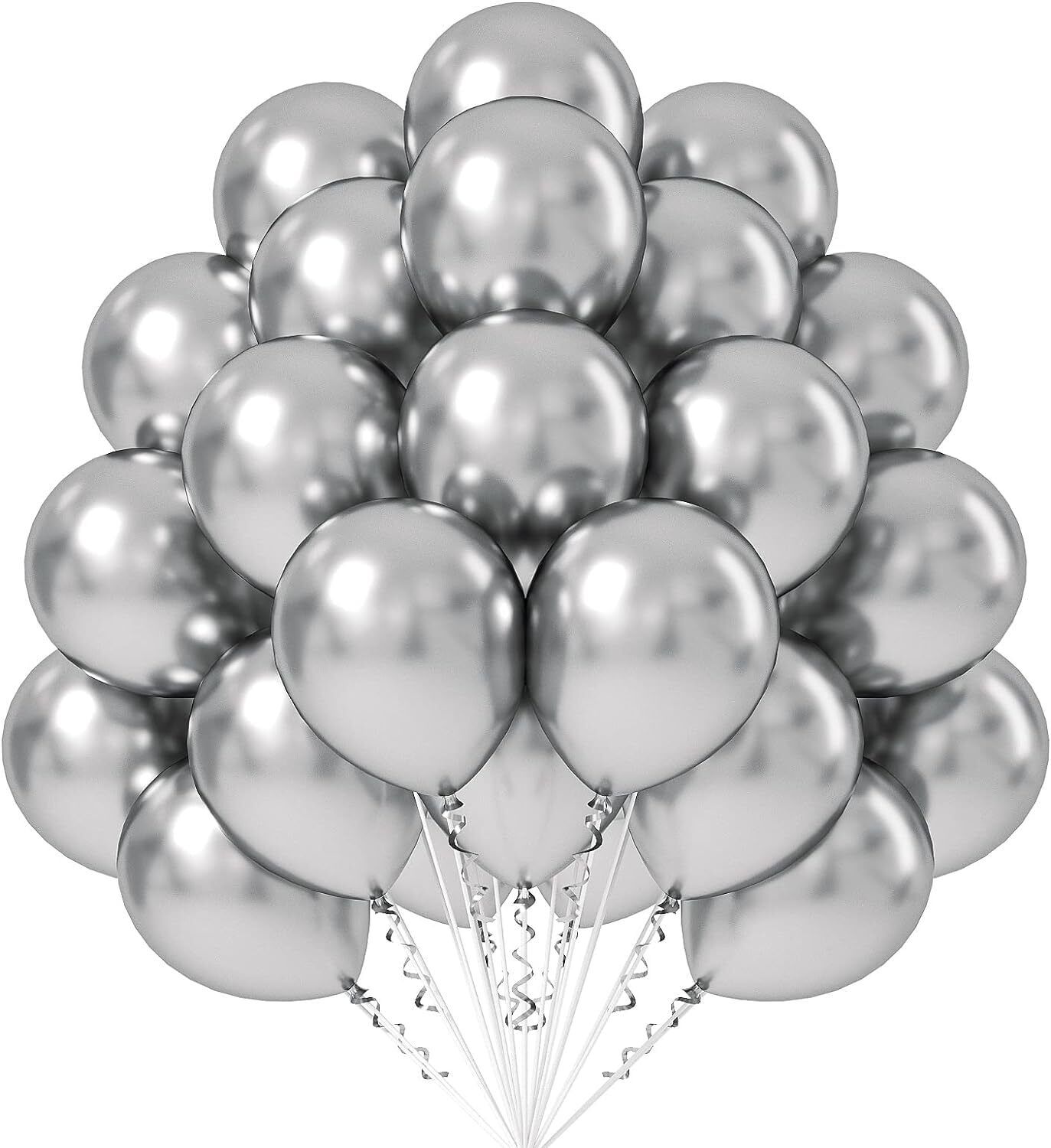 Solid Metallic Chorme Balloons For Birthday - 50Pcs Metallic Balloon-image-6