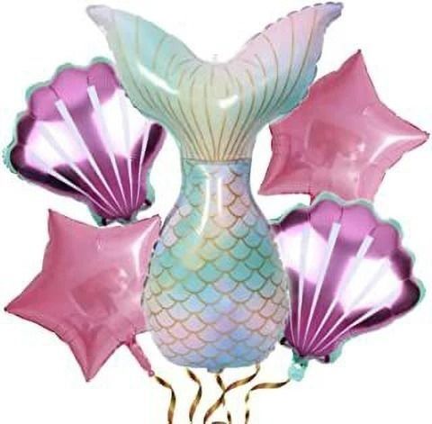 poptheparty Printed Mermaid Tail Theme Birthday Decorations Aqua Theme Decorations Balloon-picture-9