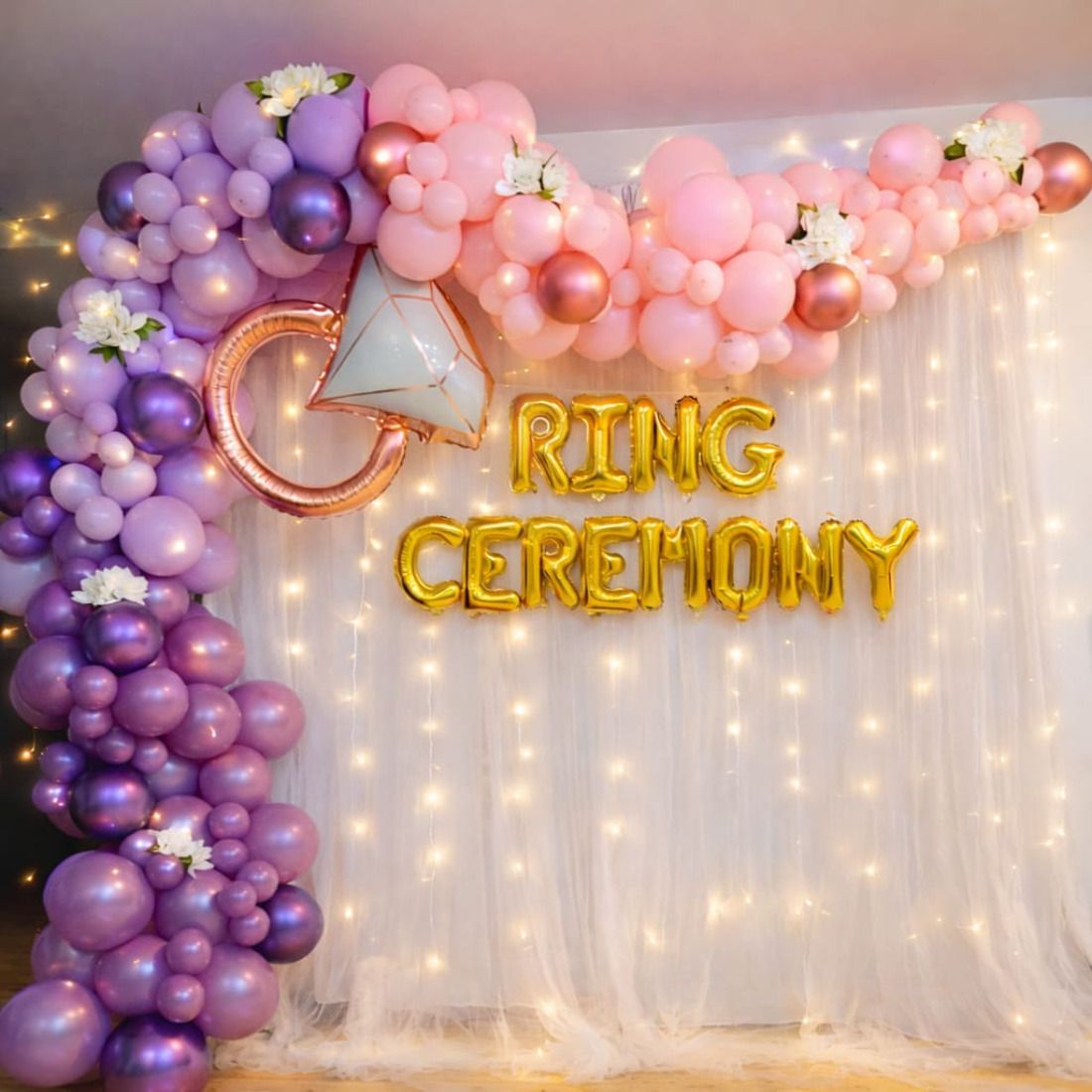 Solid Ring Ceremony Decoration Combo Set | Complete Engagement Party Decor Balloon-image-18