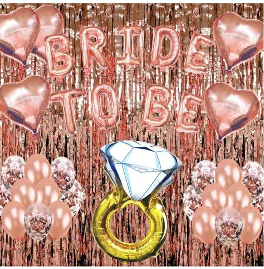 Solid Decoration,37pcs,Valentine, Rose Gold Bridal Shower Combo Balloon-image-34