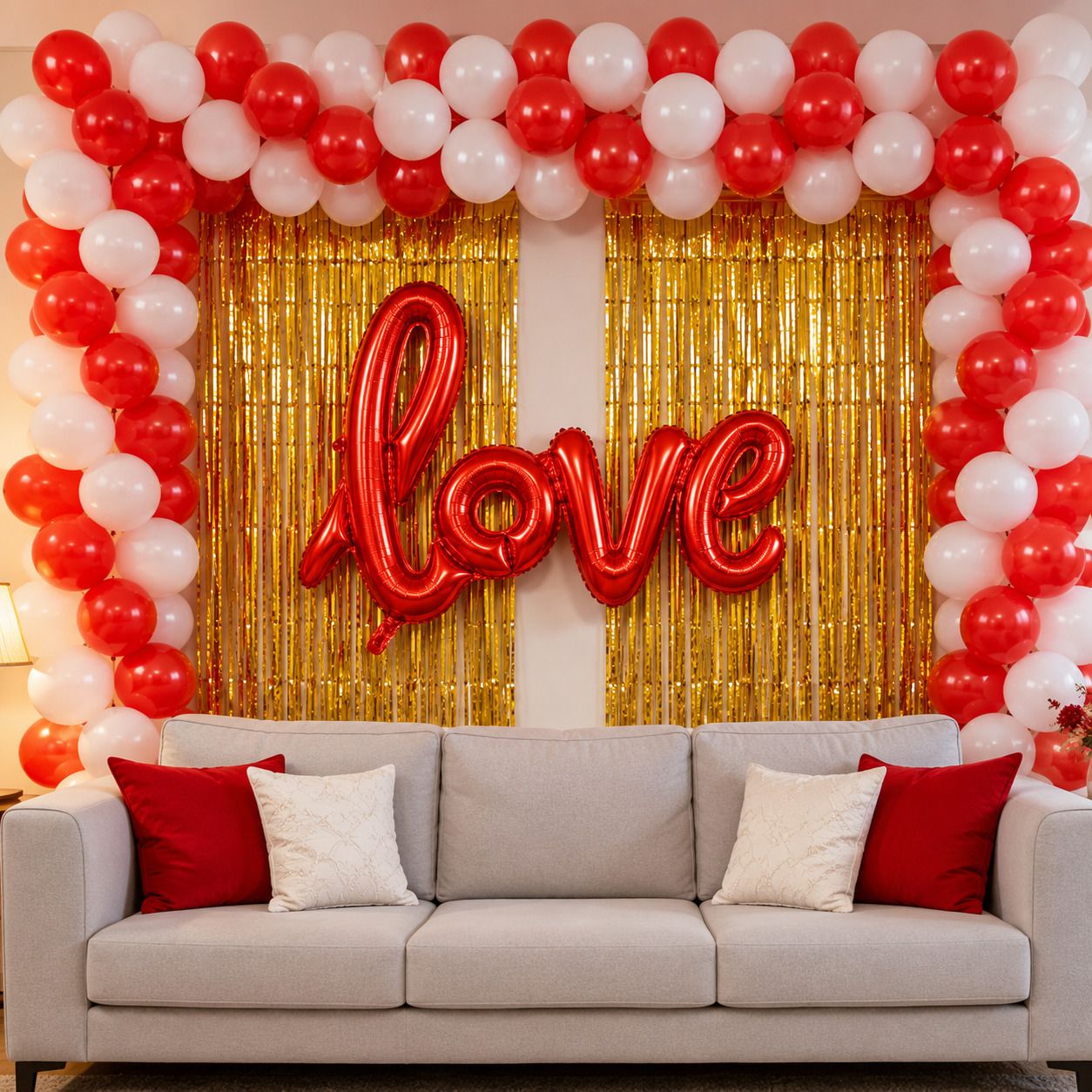 jd party decor Printed Love Foil Balloon Decoration Combo Kit | Anniversary, Proposal & Valentine's Day Airwalker-picture-26