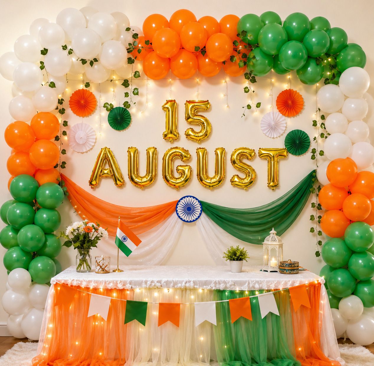 yahyah decor Solid 15 August Independence Day Decoration Kit | Tricolor Balloon Decoration Set Balloon-picture-13