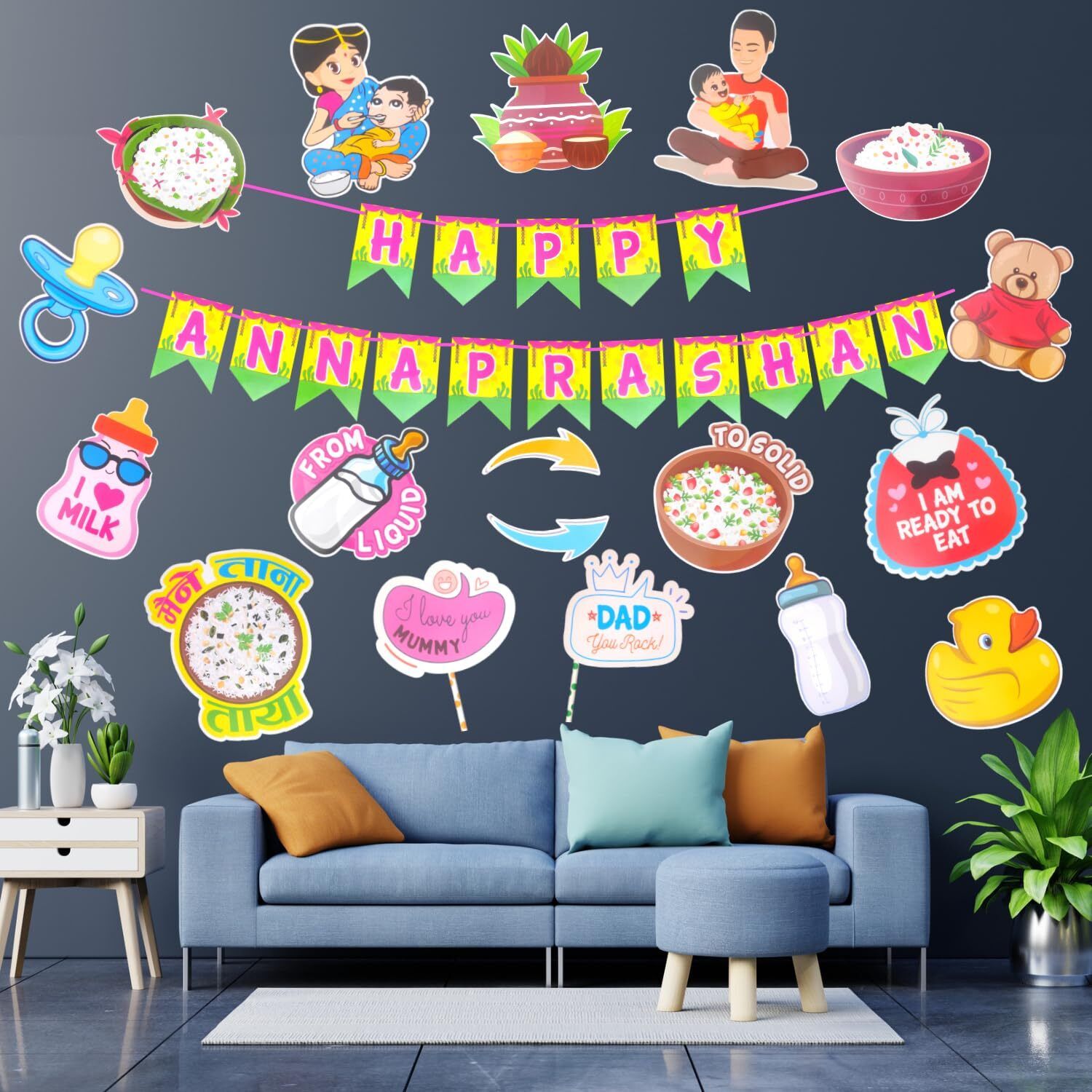 Rice Ceremony English Photo Booth Props with Banner,Rice Ceremony Item-image-23