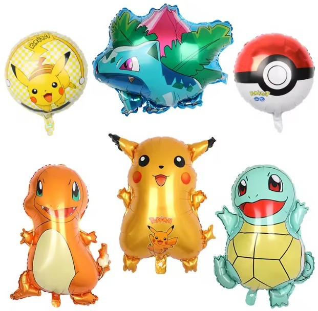 bash n splash Printed Pikachu Bulbasaur Squirtle Pokémon Theme Charmander Pokéballs Birthday Party Balloon image 1
