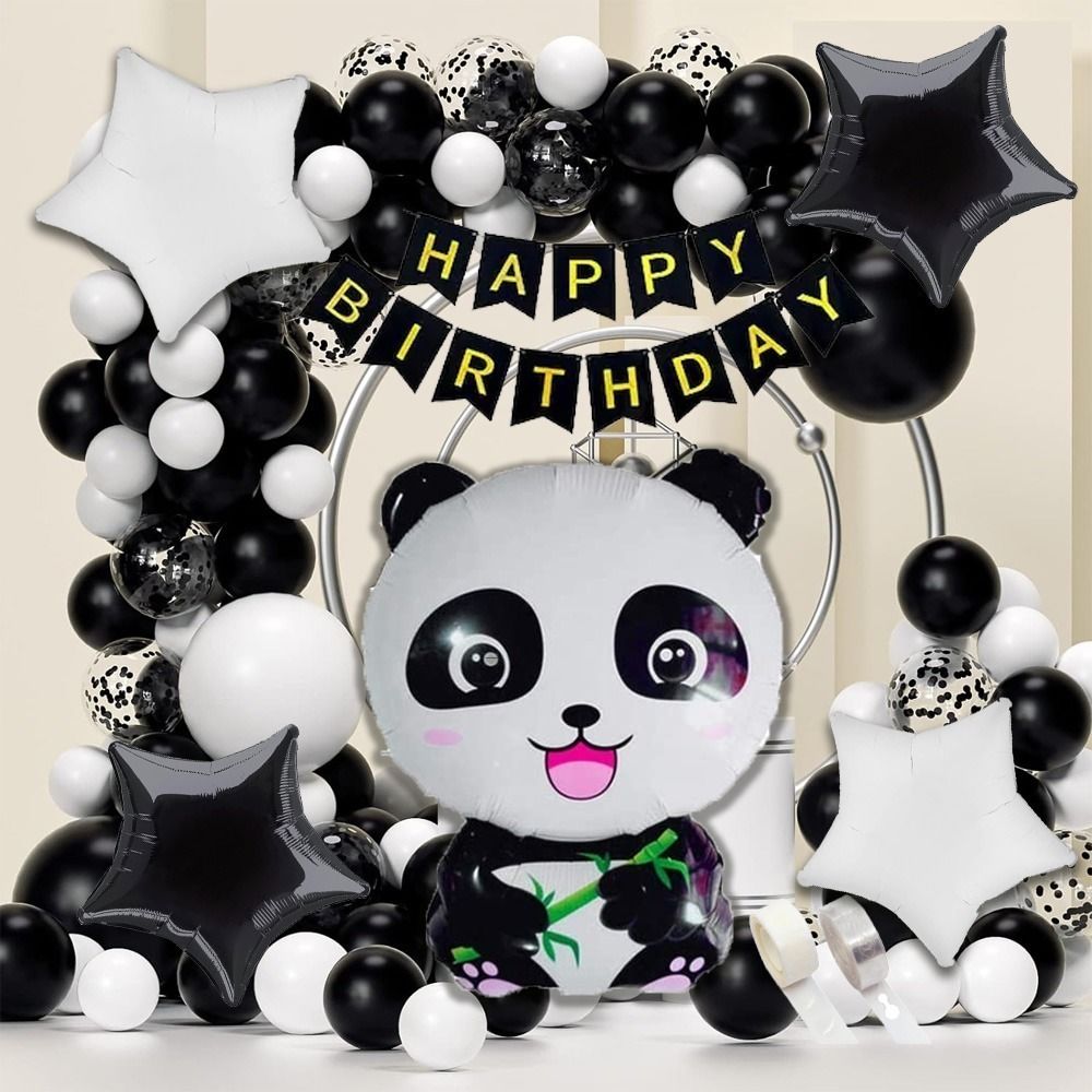 Printed Cartoon Character Panda Birthday Theme Balloons Combo Kit Party Decor For Kids Balloon Bouquet-image-11