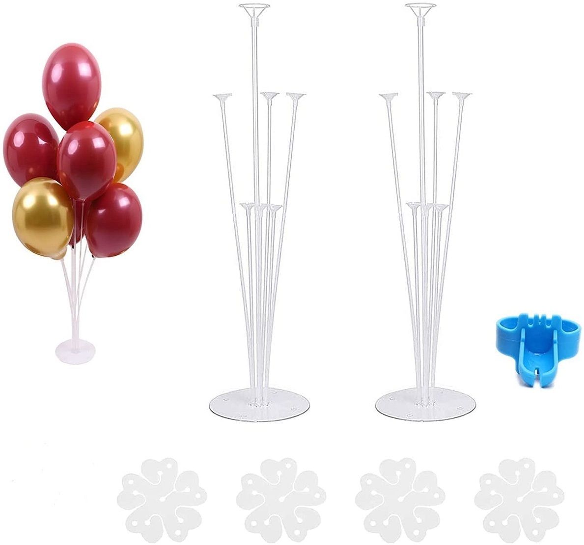 Solid 2 Pcs balloon stand with balloon flower clip ,glue dot and balloon tying tool Balloon-image-2