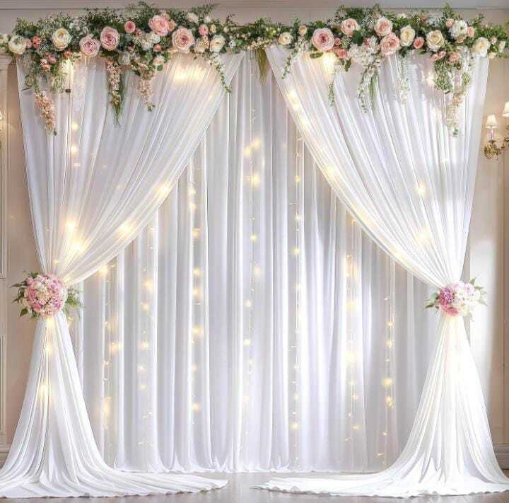 jaanki decorations Printed White net curtain for home decor backdrop decor Birthday I wedding and pooja Balloon-picture-19